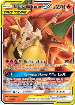 Charizard & Braixen GX Eclipse Cósmico 22/236